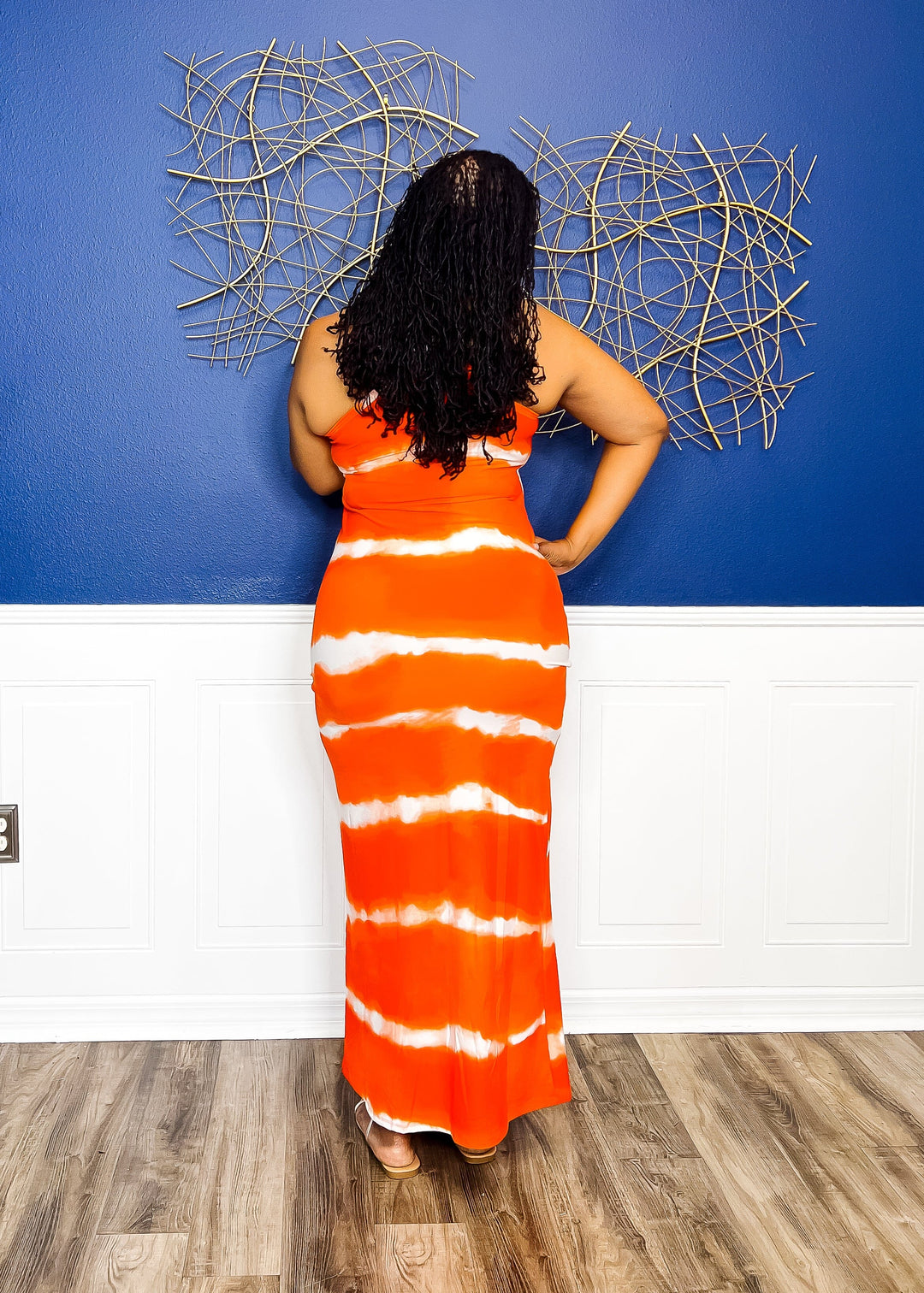 Caught My Eye Tie Dye Maxi Dress- Orange Outfit Sets 