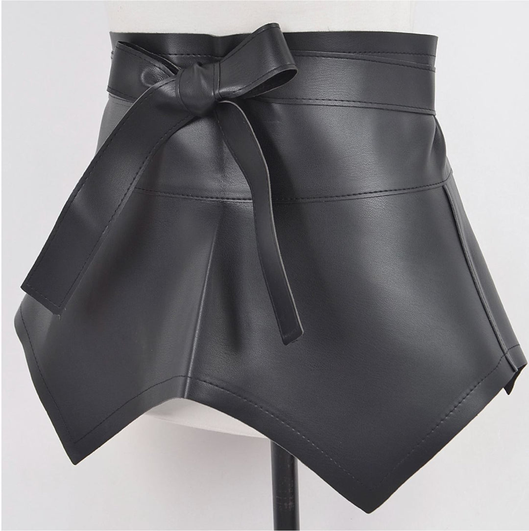 Faux Me Leather Skirt Belt 