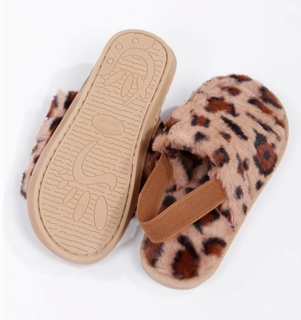 Leopard Lacy Elastic Slippers 