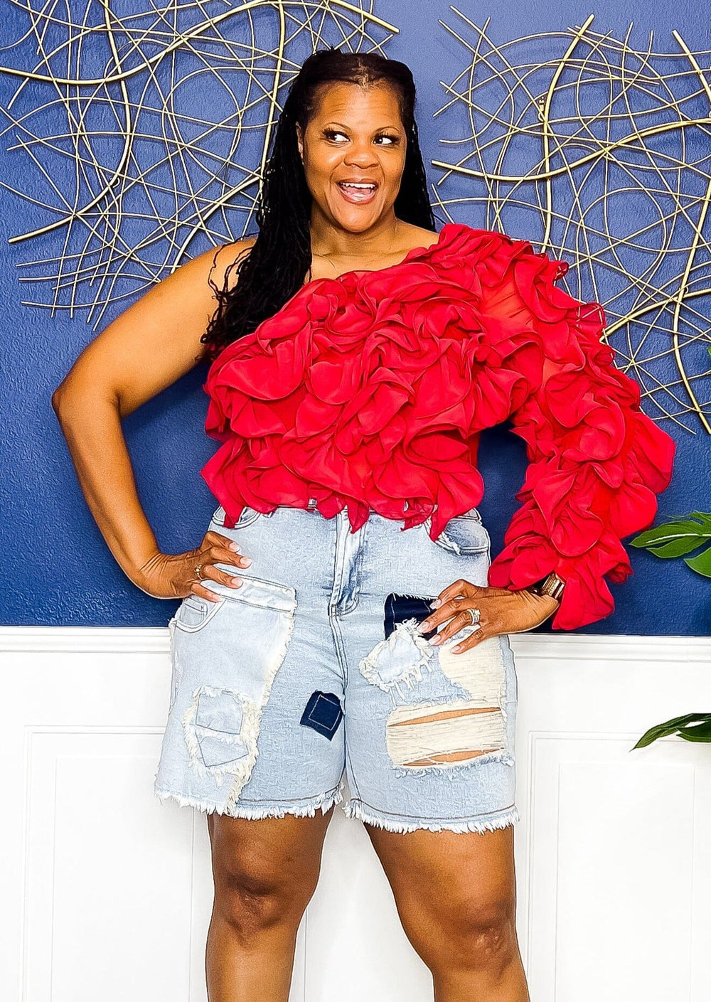 Ruffles and Roses Crop Top- Wine Outfit Sets 
