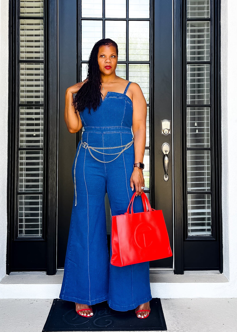 The Sweetest Heart Denim Jumpsuit Outfit Sets 