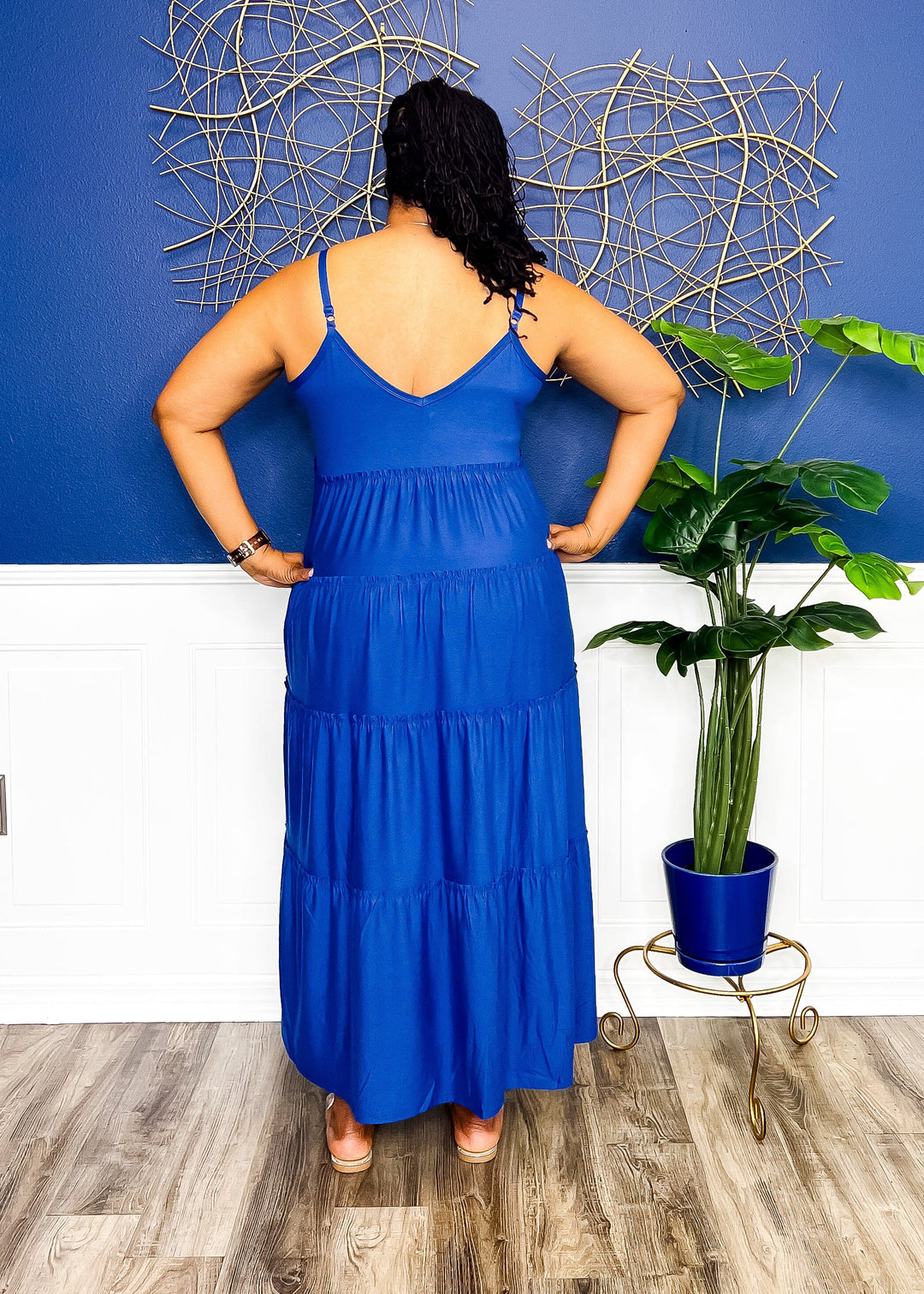 Tiered Tammy Maxi Dress With Pockets- Light Navy Dresses 