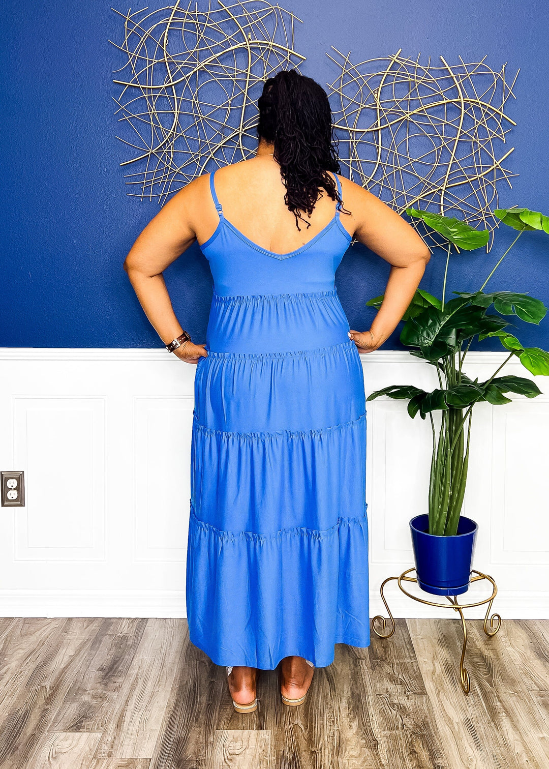 Tiered Tammy Maxi Dress With Pockets- Ocean Blue Dresses 