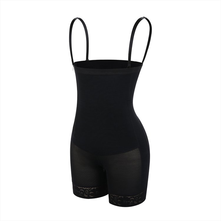  Mid-Thigh Crotchless Body Shaper (Black;X-Large