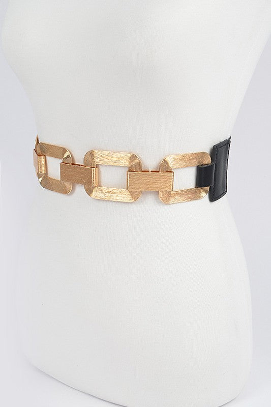 Gold Faux Leather Plus Belt 