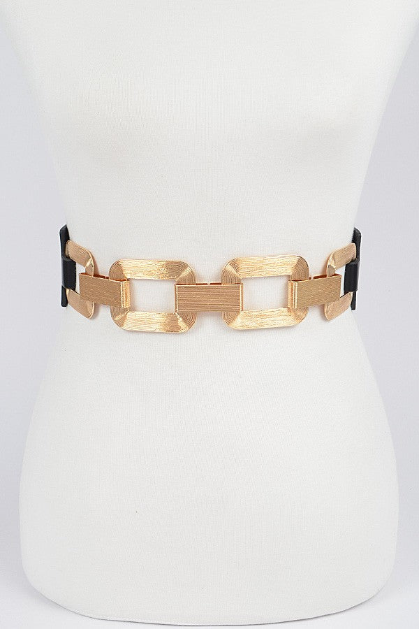 Gold Faux Leather Plus Belt 