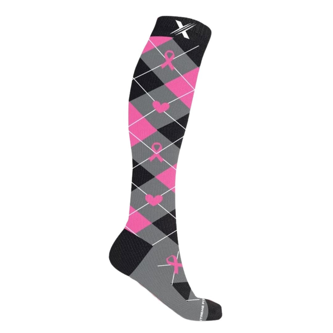 Gray and Black Breast Cancer Awareness Compression Socks – It's the ...