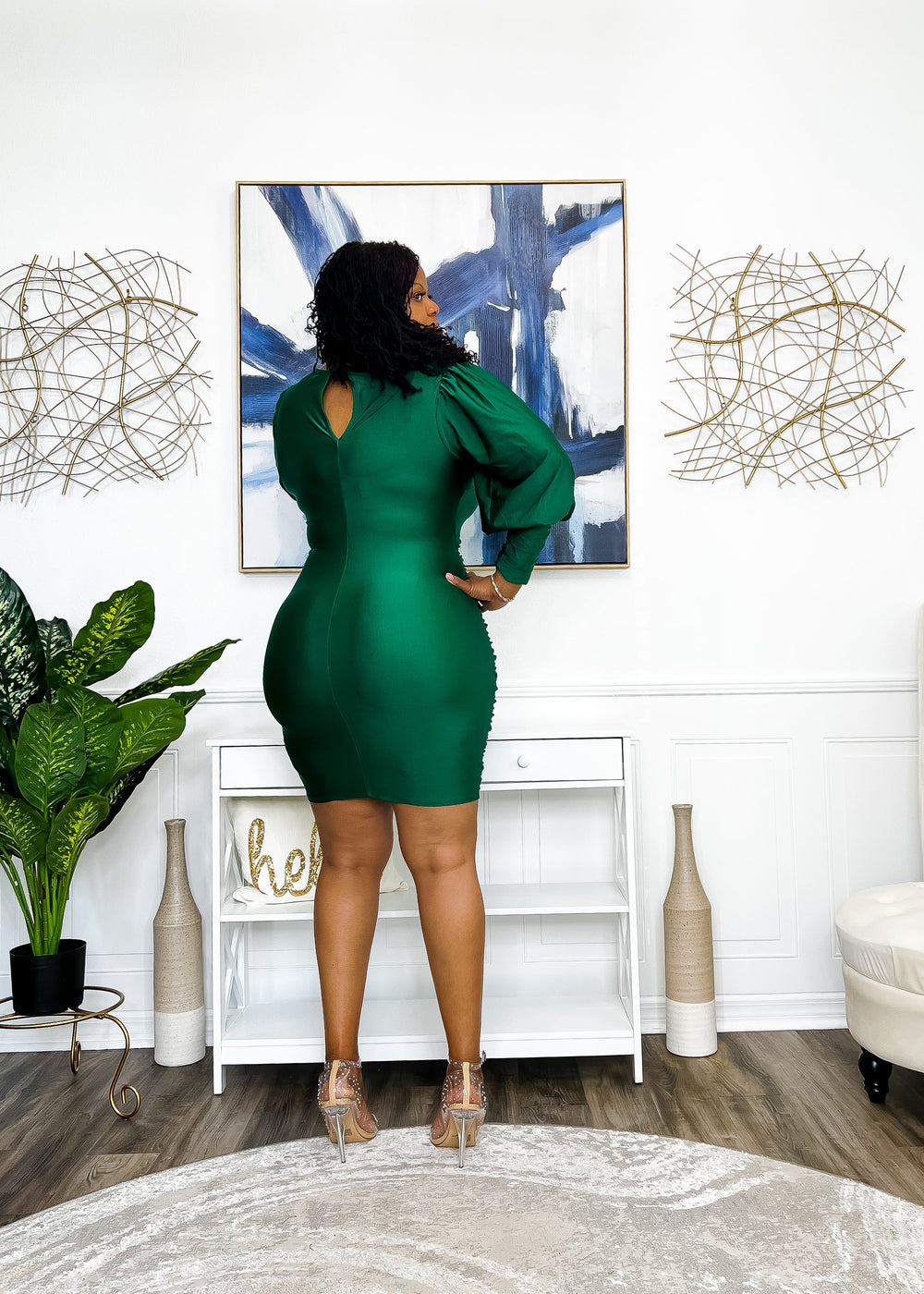 The Showstopper Too Mini Dress- Hunter Green Dresses 